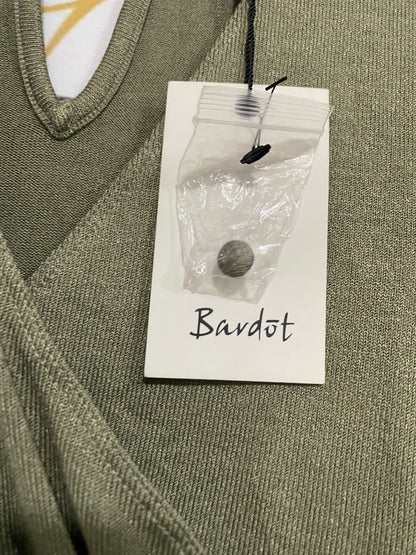 BARDOT |S| BUST 16| A70| OLIVE GREEN CUTOUT CHOKER-NECK CROP TOP