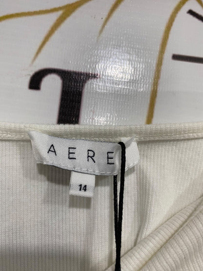 AÉRÉ |S| BUST 16| A70| WHITE SCOOP-NECK LONG-SLEEVE KNIT TOP