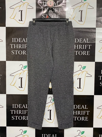 MARKS & SPENCER |S| WAIST 28| A70|  GREY TEXTURED DRAWSTRING TROUSERS
