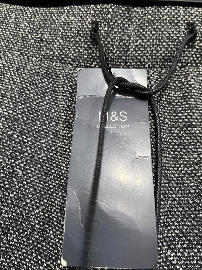 MARKS & SPENCER |S| WAIST 28| A70|  GREY TEXTURED DRAWSTRING TROUSERS