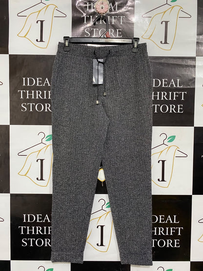 MARKS & SPENCER |S| WAIST 28| A70|  GREY TEXTURED DRAWSTRING TROUSERS