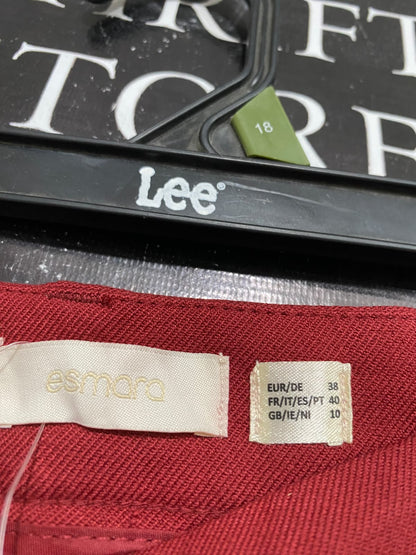 ESMARA |L| WAIST 30| A70|  RUST RED HIGH-WAISTED WIDE-LEG TAILORED TROUSERS