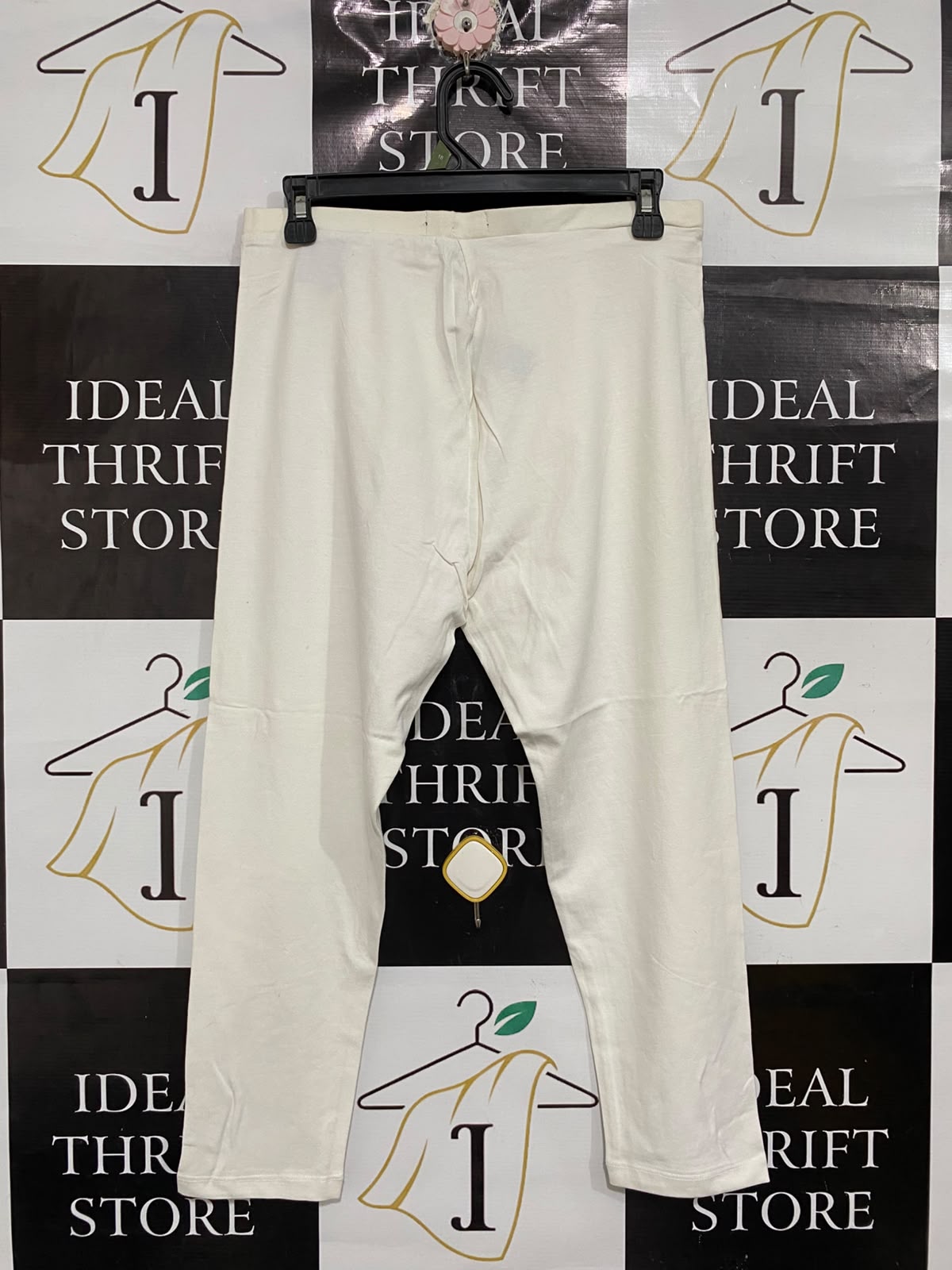 PRIMARK  |M| WAIST 30| A70| OFF-WHITE COTTON CAPRI LEGGINGS