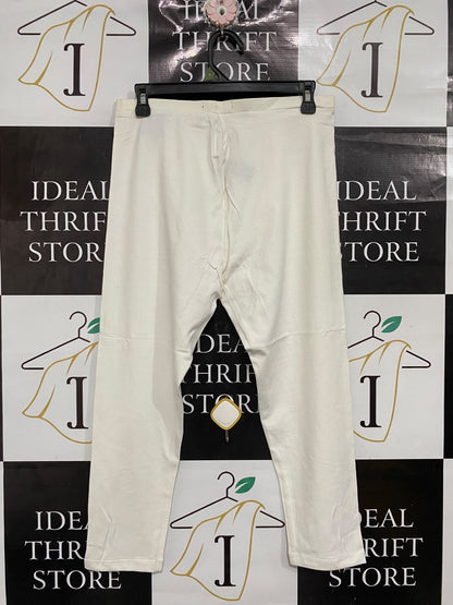 PRIMARK  |M| WAIST 30| A70| OFF-WHITE COTTON CAPRI LEGGINGS