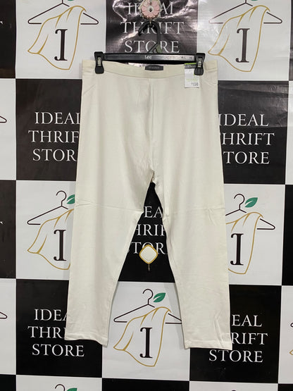 PRIMARK  |M| WAIST 30| A70| OFF-WHITE COTTON CAPRI LEGGINGS