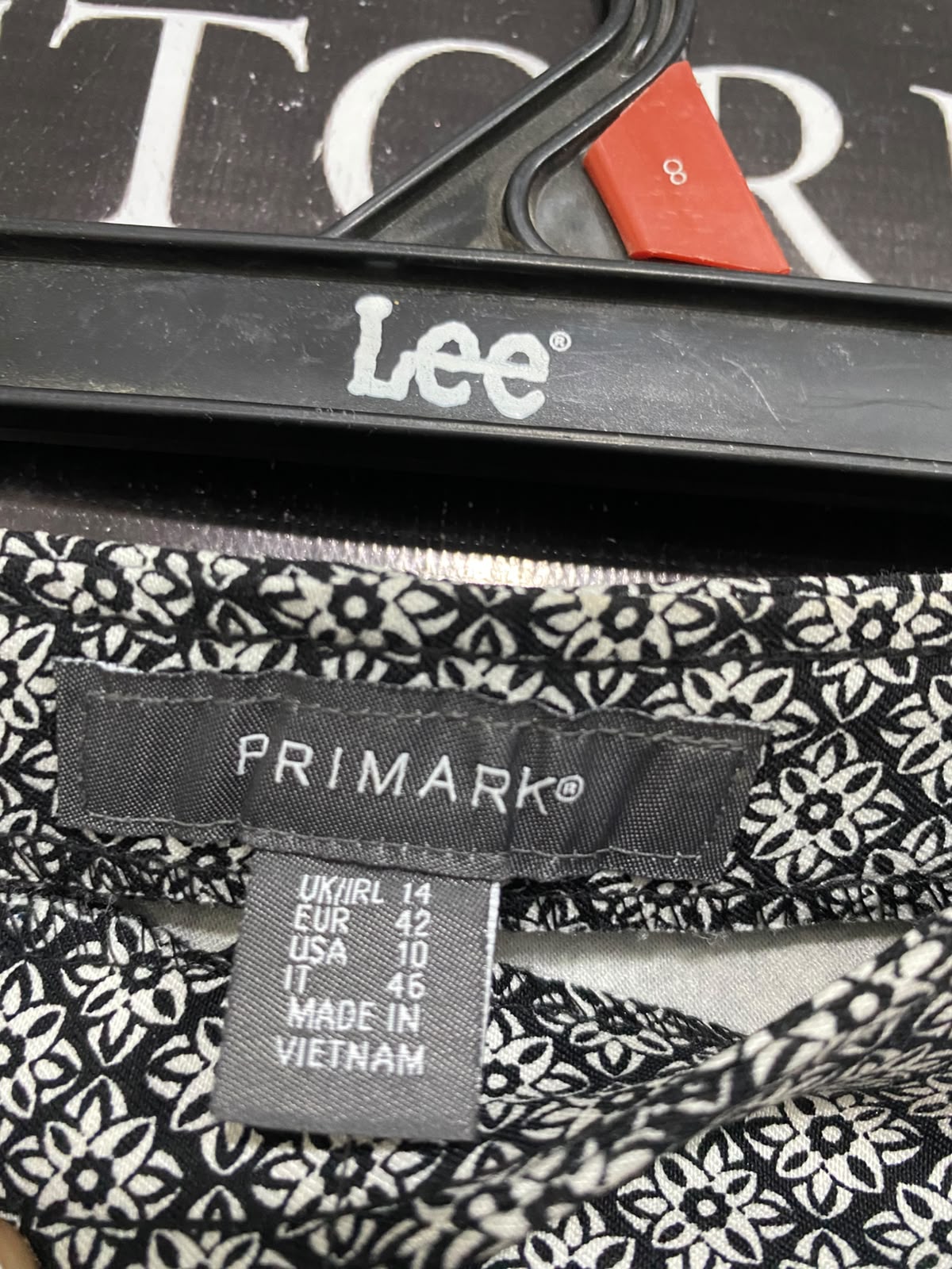 PRIMARK |L| WAIST 32 | A70| BLACK & WHITE PATTERNED TAILORED TROUSERS