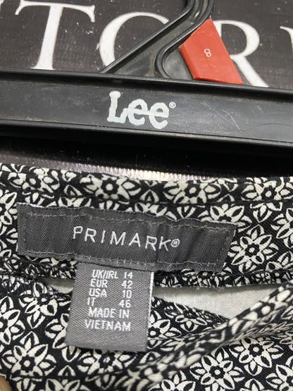 PRIMARK |L| WAIST 32 | A70| BLACK & WHITE PATTERNED TAILORED TROUSERS