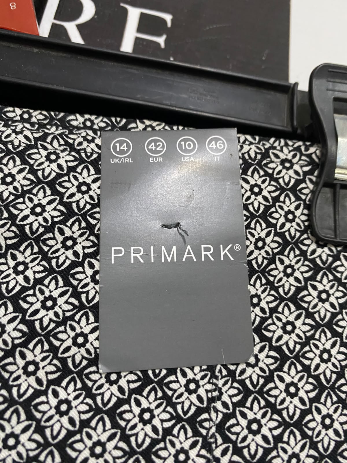 PRIMARK |L| WAIST 32 | A70| BLACK & WHITE PATTERNED TAILORED TROUSERS