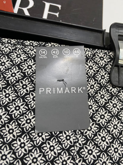 PRIMARK |L| WAIST 32 | A70| BLACK & WHITE PATTERNED TAILORED TROUSERS