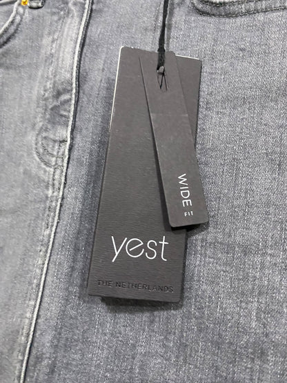 YEST |S| WAIST 26| A70| GREY DENIM HIGH-WAISTED MIDI SKIRT