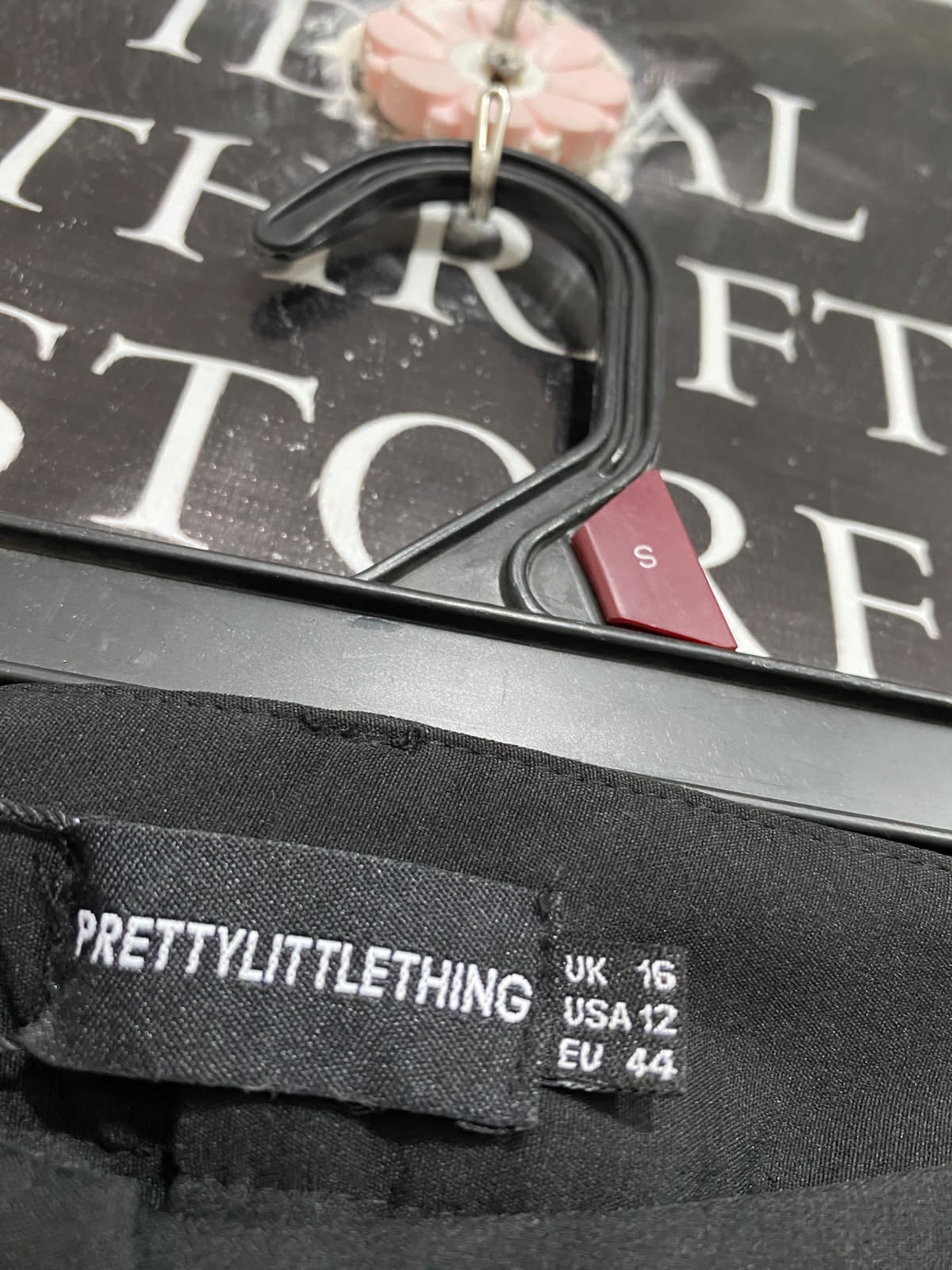 PRETTYLITTLETHING |XL |WAIST 36 | A70|  BLACK TAILORED WIDE-LEG TROUSERS