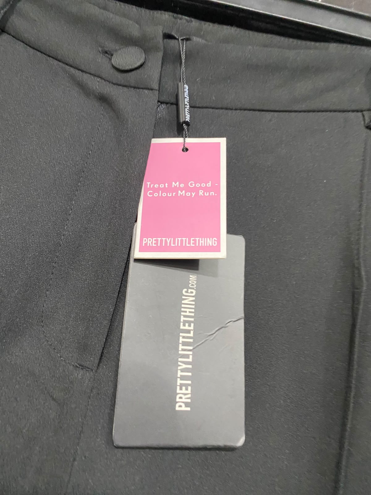 PRETTYLITTLETHING |XL |WAIST 36 | A70|  BLACK TAILORED WIDE-LEG TROUSERS