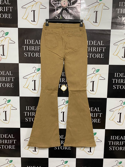 SHEIN |S | WAIST 26 | A70|  KHAKI DISTRESSED FLARED DENIM JEANS