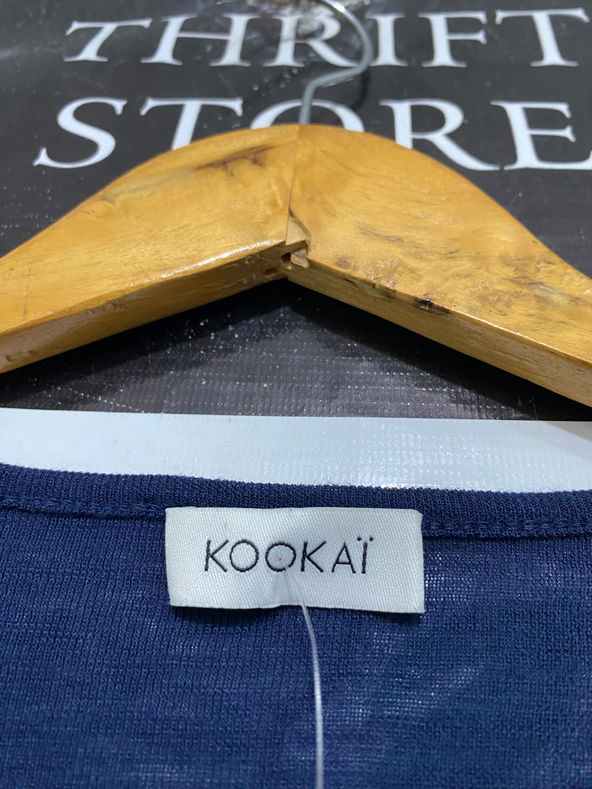 KOOKAI |S | BUST 14 | A70|  NAVY BLUE LONG-SLEEVE RIBBED MIDI DRESS