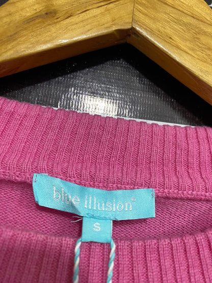 BLUE ILLUSION |S | BUST 21 | A70|  PINK CREW NECK KNIT SWEATER