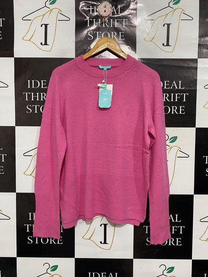 BLUE ILLUSION |S | BUST 21 | A70|  PINK CREW NECK KNIT SWEATER