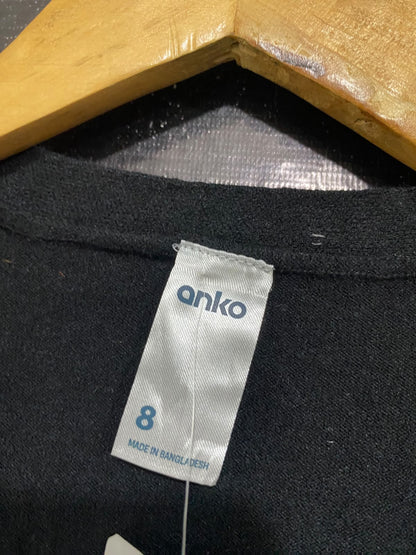 ANKO  |S | BUST 17 | A70| BLACK V-NECK BUTTON-DOWN KNIT CARDIGAN