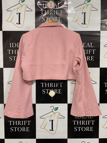 DAZIE | M| BUST 20 | A70|  PINK CROPPED TAILORED BLAZER WITH FLARED SLEEVES