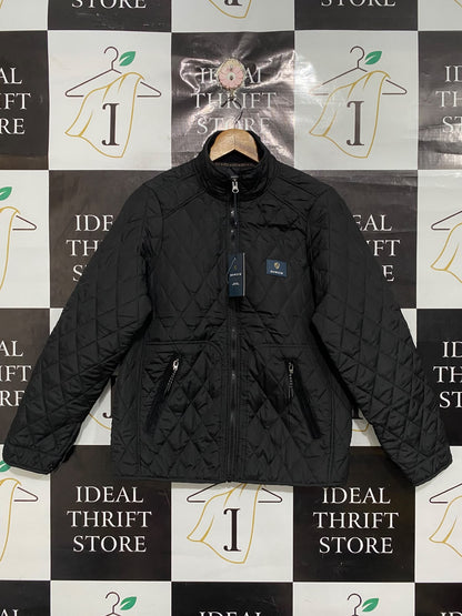 HOWICK  | M| BUST 19 | A70| BLACK QUILTED STAND-COLLAR WINTER JACKET