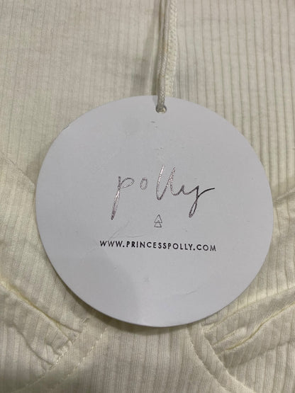 PRINCESS POLLY  |S | BUST 16 | A70| CREAM RIBBED BUSTIER-STYLING BODYSUIT