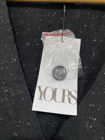 YOURS | L| BUST 30 | A70|  PLUS-SIZE BLACK SPECKLED V-NECK KNIT CARDIGAN