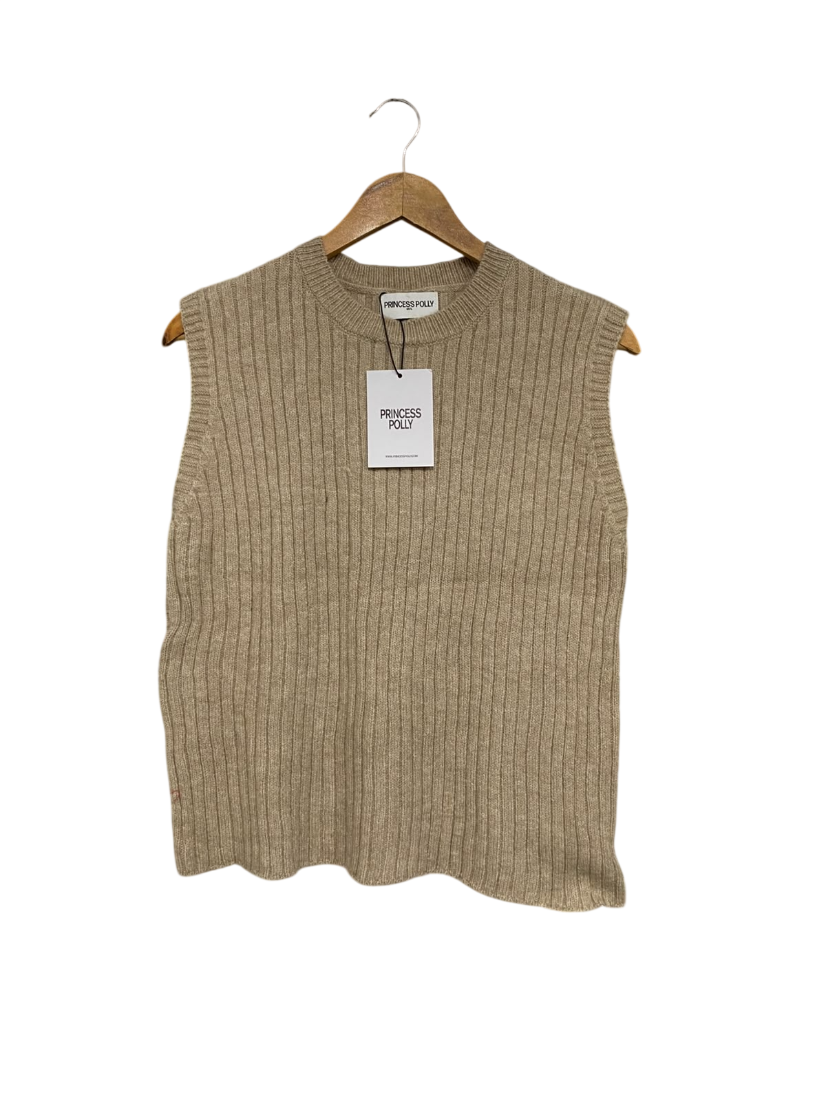 PRINCESS POLLY |M/L | BUST 18 | A70 |  OATMEAL RIBBED KNIT SWEATER VEST