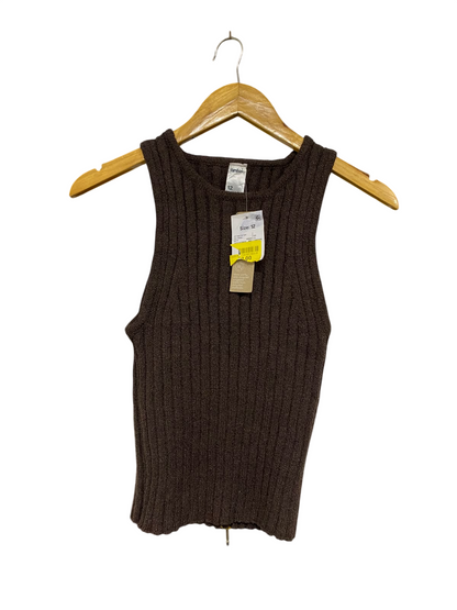 ANKO |M| BUST 11 | A70 |  DARK BROWN RIBBED SLEEVELESS KNIT TANK TOP