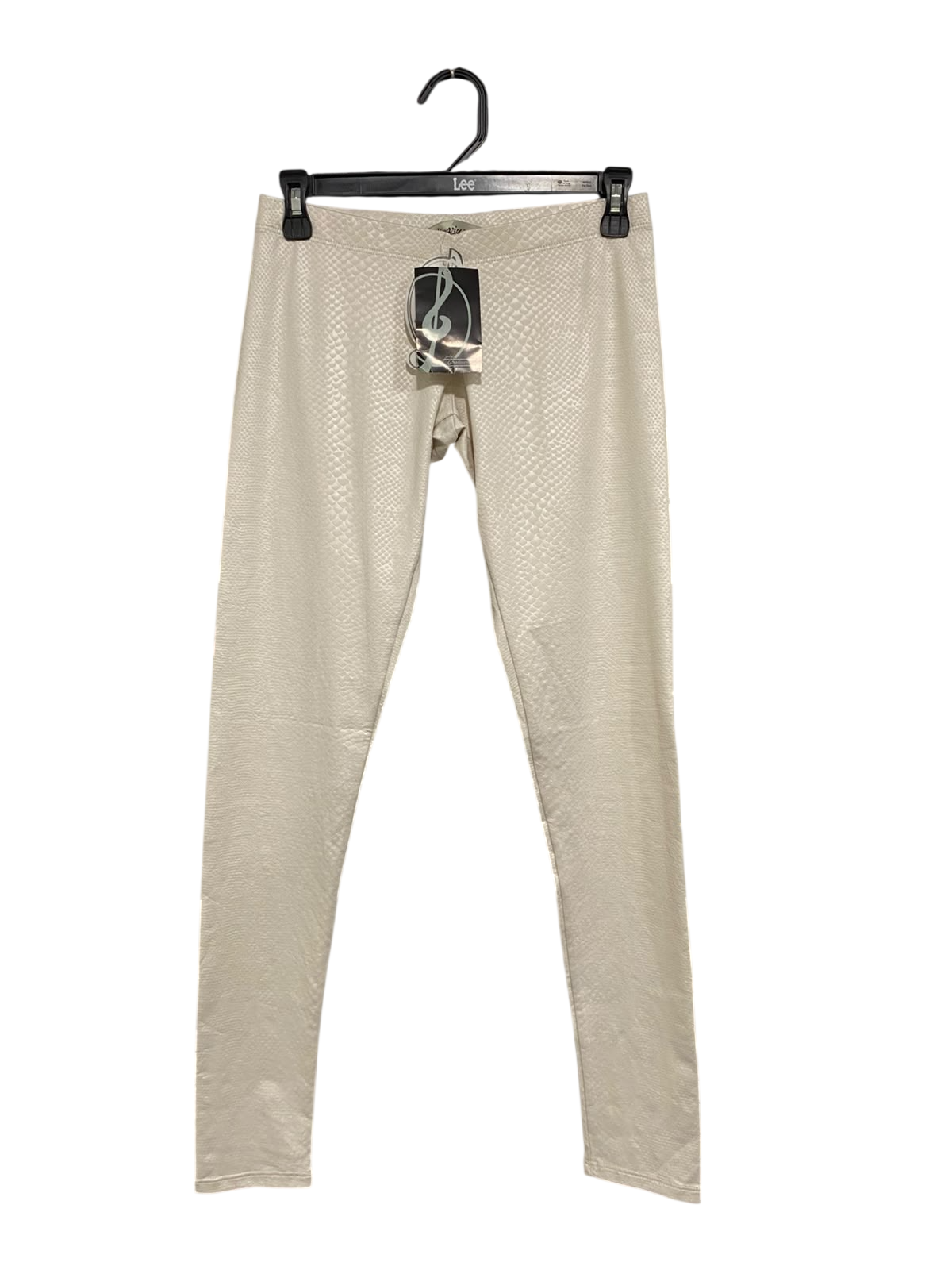 STRADIVARIUS |S | WAIST 26  | A70 |  OFF-WHITE SNAKESKIN TEXTURED HIGH-WAIST LEGGINGS
