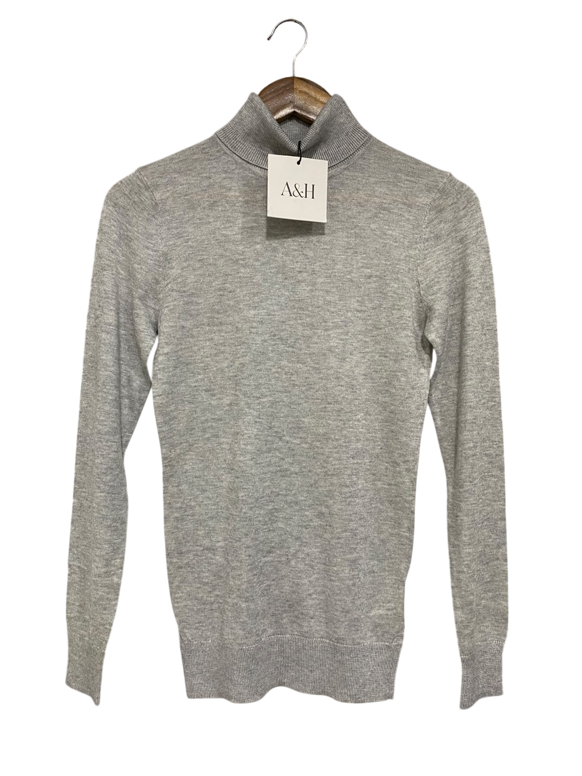 ATMOS&HERE  |S | BUST 15 | A71 | GREY TURTLENECK LONG-SLEEVE KNIT TOP