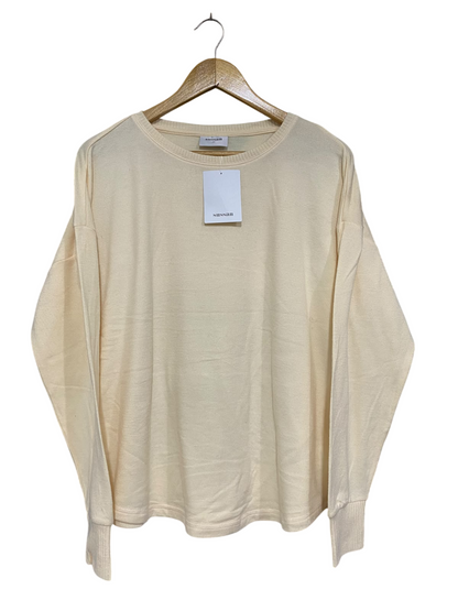 SUSSAN |M| BUST 24 | A71 |  CREAM CREW-NECK LONG-SLEEVE KNIT SWEATER