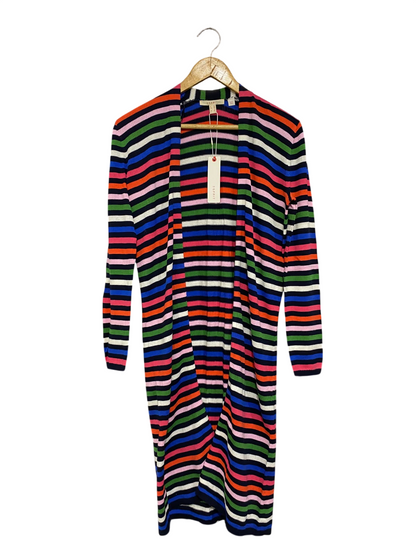 ESPRIT |XS/S | BUST 19  |A71 |  MULTICOLOR STRIPED OPEN-FRONT LONG KNIT CARDIGAN