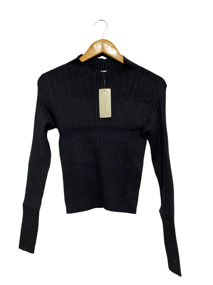 TARGET YOUTH |S | BUST 15 |A71 |  BLACK RIBBED MOCK-NECK LONG-SLEEVE TOP