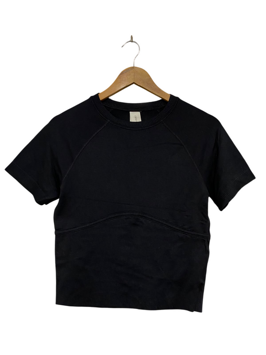 LORNA JANE |M | BUST 16  |A71 |  BLACK ACTIVE SHORT-SLEEVE TOP