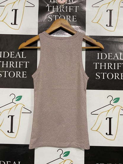 & ME | XS| BUST 12|A71 |  MAUVE SHIMMER RIBBED TANK TOP
