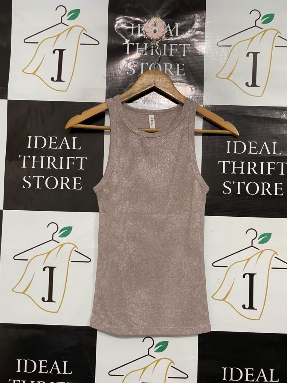& ME | XS| BUST 12|A71 |  MAUVE SHIMMER RIBBED TANK TOP