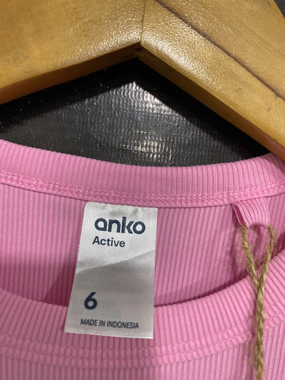 ANKO |XS | BUST 13 |A71 |  ACTIVE PINK RIBBED ACTIVE TANK TOP