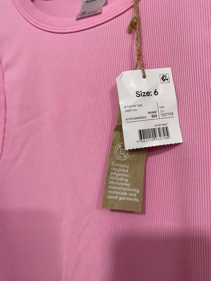 ANKO |XS | BUST 13 |A71 |  ACTIVE PINK RIBBED ACTIVE TANK TOP