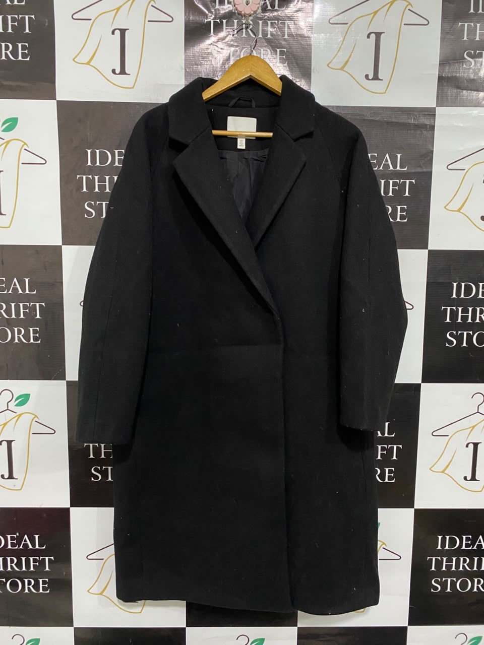 H&M |S | BUST 22 |A71 |  CLASSIC BLACK LONGLINE TAILORED COAT