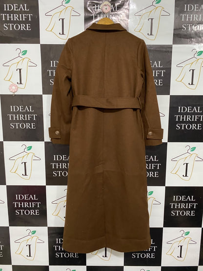 ANEWSTA |M | BUST 20 |A71 |  BROWN DOUBLE-BREASTED LONGLINE TRENCH COAT