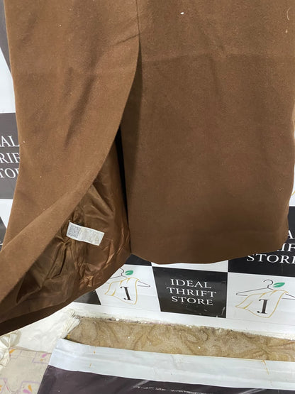 ANEWSTA |M | BUST 20 |A71 |  BROWN DOUBLE-BREASTED LONGLINE TRENCH COAT