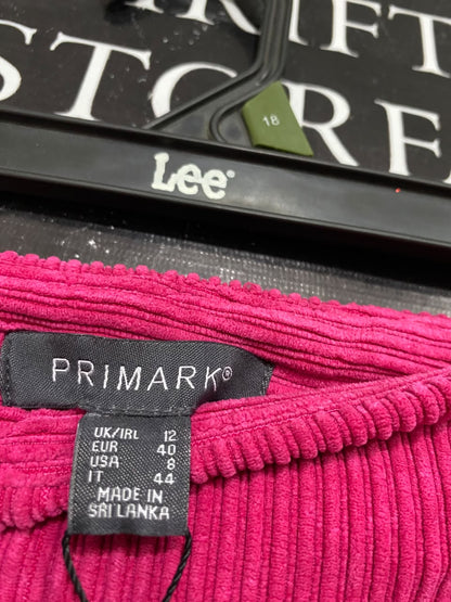 PRIMARK  |L |WAIST 30 |A71 | FUCHSIA PINK CORDUROY FLARED TROUSERS