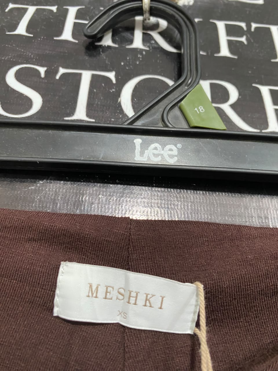 MESHKI  |XS | WAIST 24  |A71 | BROWN CUT-OUT WAIST FLARED TROUSERS