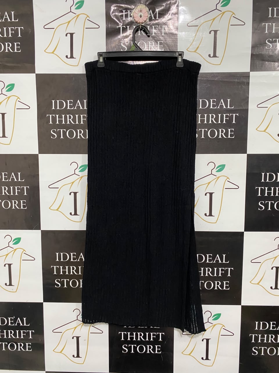 ANKO |XL |  WAIST 34 |A71 |  BLACK KNIT MIDI SKIRT
