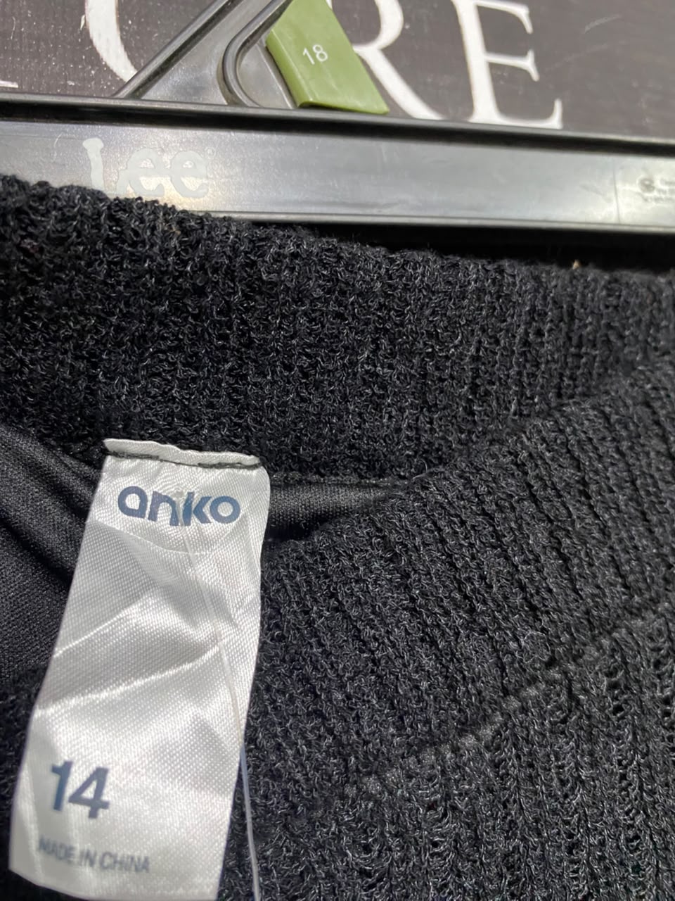ANKO |XL |  WAIST 34 |A71 |  BLACK KNIT MIDI SKIRT