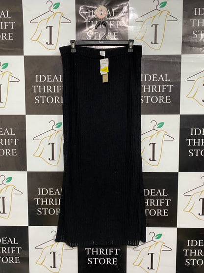 ANKO |XL |  WAIST 34 |A71 |  BLACK KNIT MIDI SKIRT
