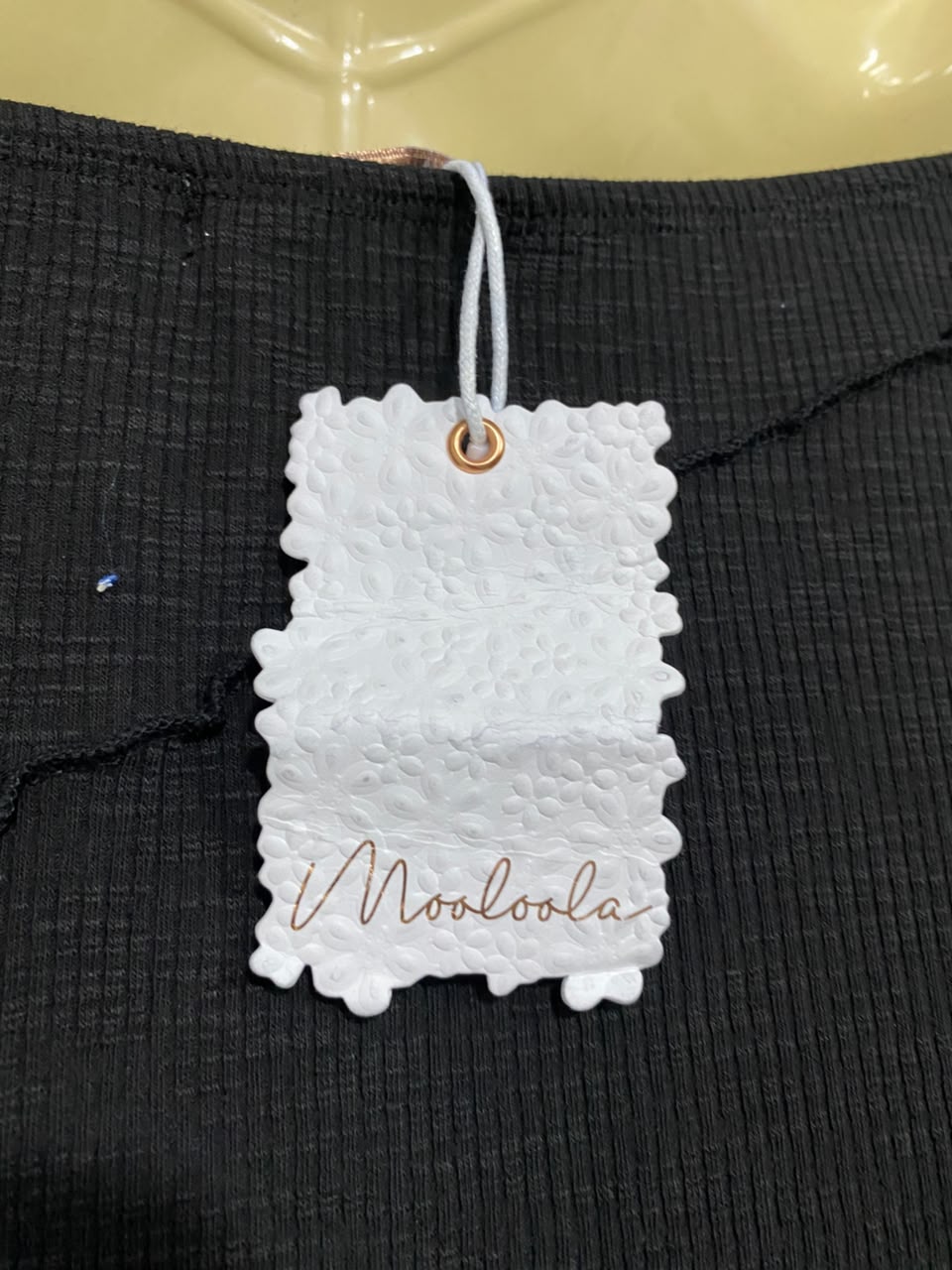 MOOLOOLA |S | BUST 15 |A71 |  BLACK STRAPLESS LETTUCE-TRIM TUBE DRESS