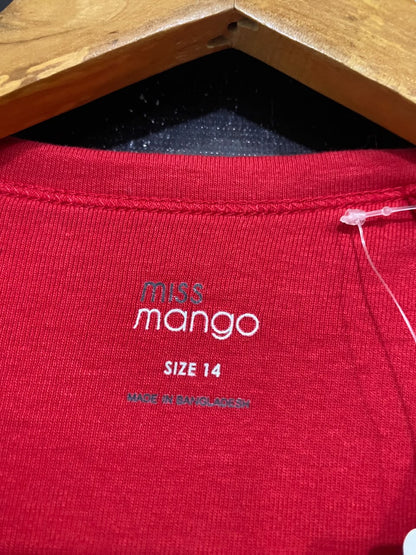 MISS MANGO |S | BUST 15 |A71 |  RED CREW NECK TEE