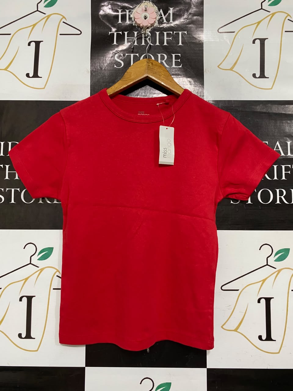 MISS MANGO |S | BUST 15 |A71 |  RED CREW NECK TEE