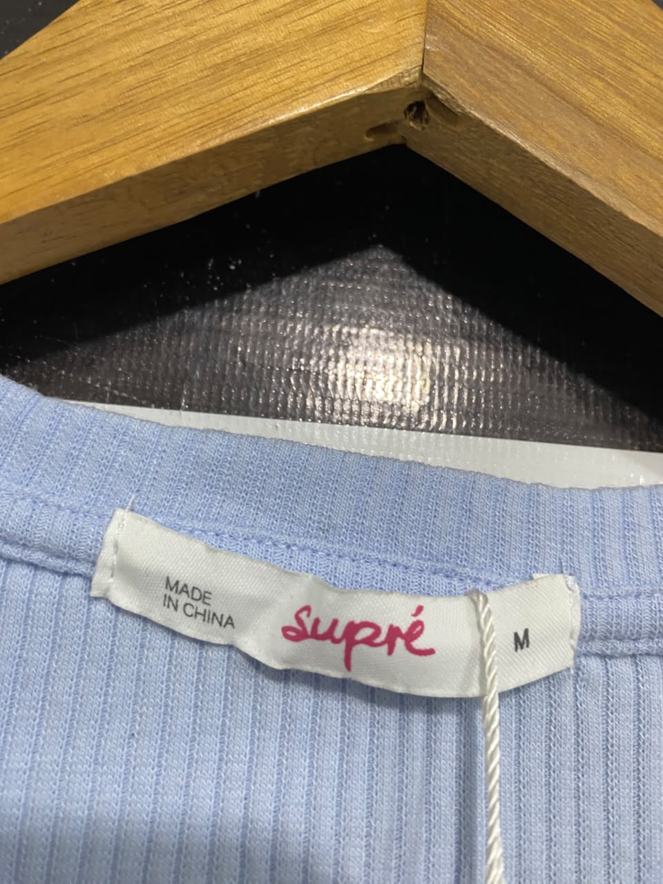 SUPRÉ |M | BUST 14 |A71 |  LIGHT BLUE RIBBED CREW-NECK MINI DRESS