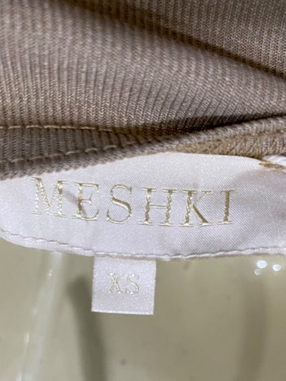 MESHKI |XS| BUST  |A71 |  BEIGE HALTER CUTOUT MAXI DRESS